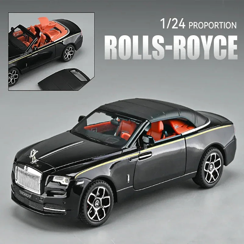 1:24 Scale Rolls-Royce Dawn Diecast Car, Metal Alloy, Sound and Light - ToylandEU