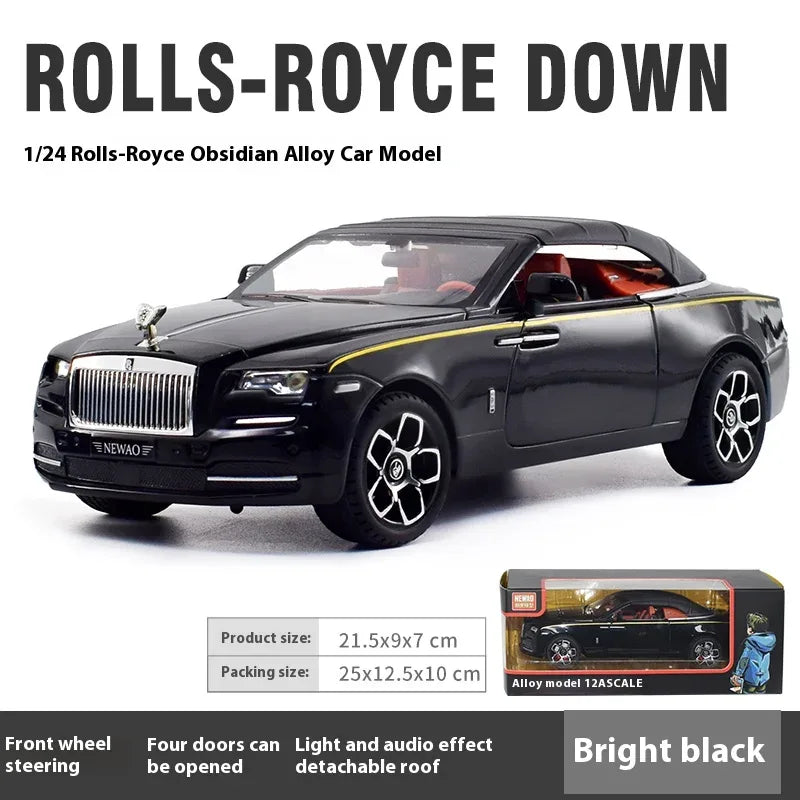 1:24 Scale Rolls-Royce Dawn Diecast Car, Metal Alloy, Sound and Light - ToylandEU