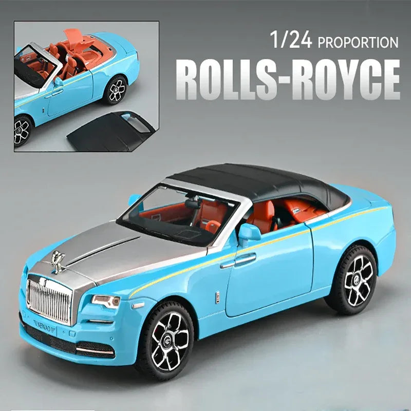 1:24 Scale Rolls-Royce Dawn Diecast Car, Metal Alloy, Sound and Light - ToylandEU