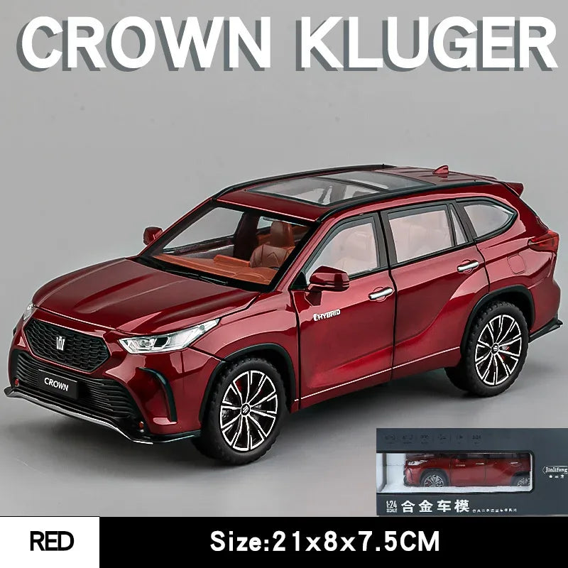 1 24 Scale Toyota Crown Kluger Diecast Off Road SUV Pull Back Sound Doors - ToylandEU