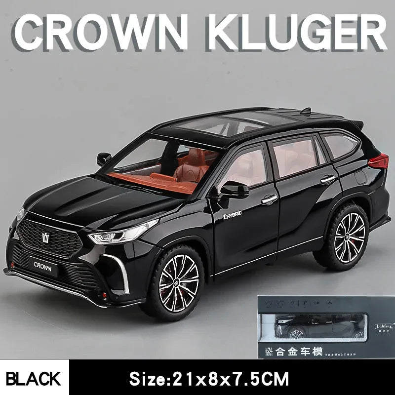 1 24 Scale Toyota Crown Kluger Diecast Off Road SUV Pull Back Sound Doors - ToylandEU