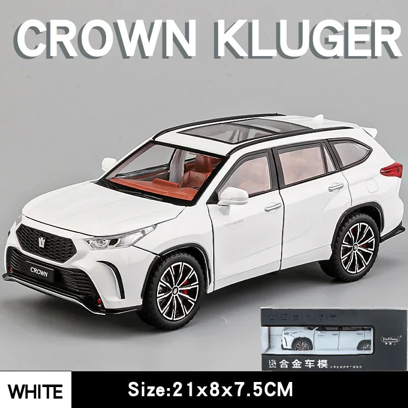 1 24 Scale Toyota Crown Kluger Diecast Off Road SUV Pull Back Sound Doors - ToylandEU