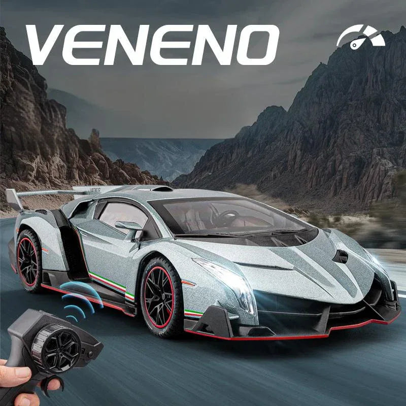 1 24 Scale Veneno RC Car Metal Diecast Remote Control With Sound And Light - ToylandEU