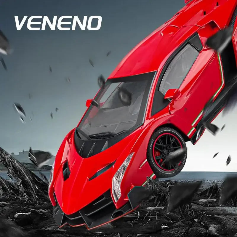1 24 Scale Veneno RC Car Metal Diecast Remote Control With Sound And Light - ToylandEU