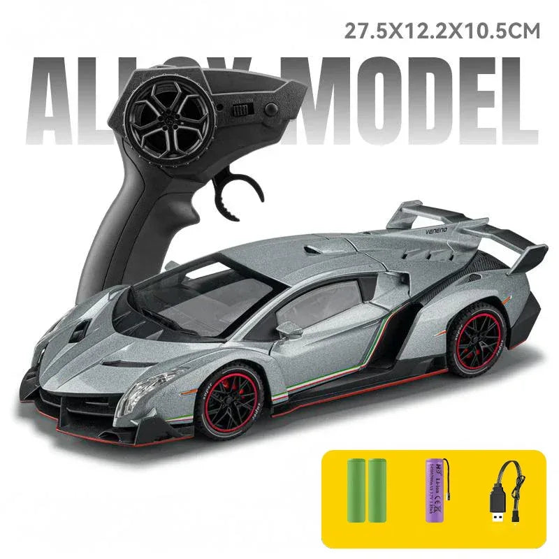 1 24 Scale Veneno RC Car Metal Diecast Remote Control With Sound And Light - ToylandEU