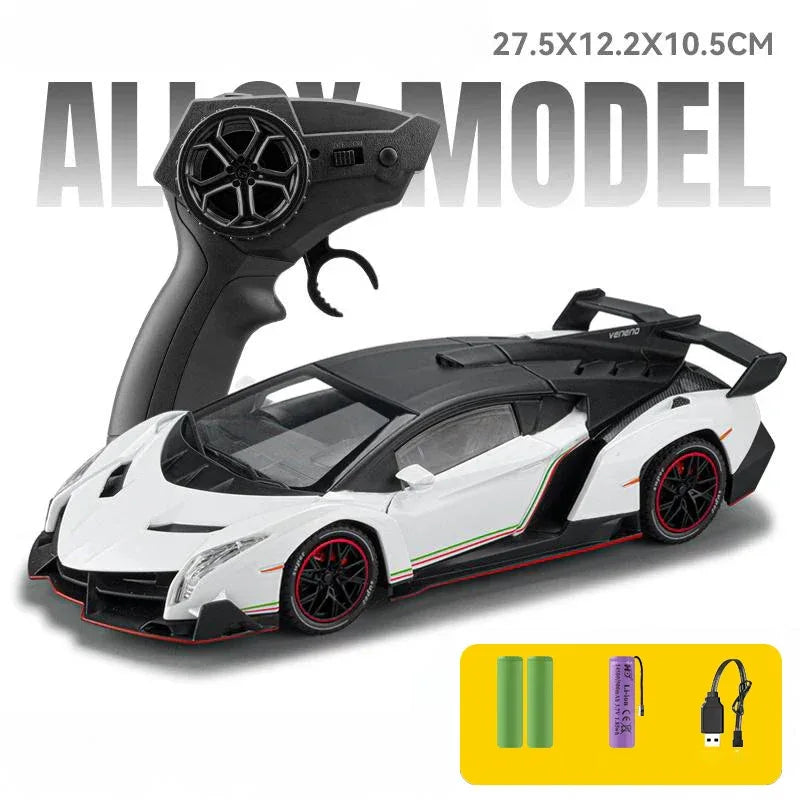 1 24 Scale Veneno RC Car Metal Diecast Remote Control With Sound And Light - ToylandEU