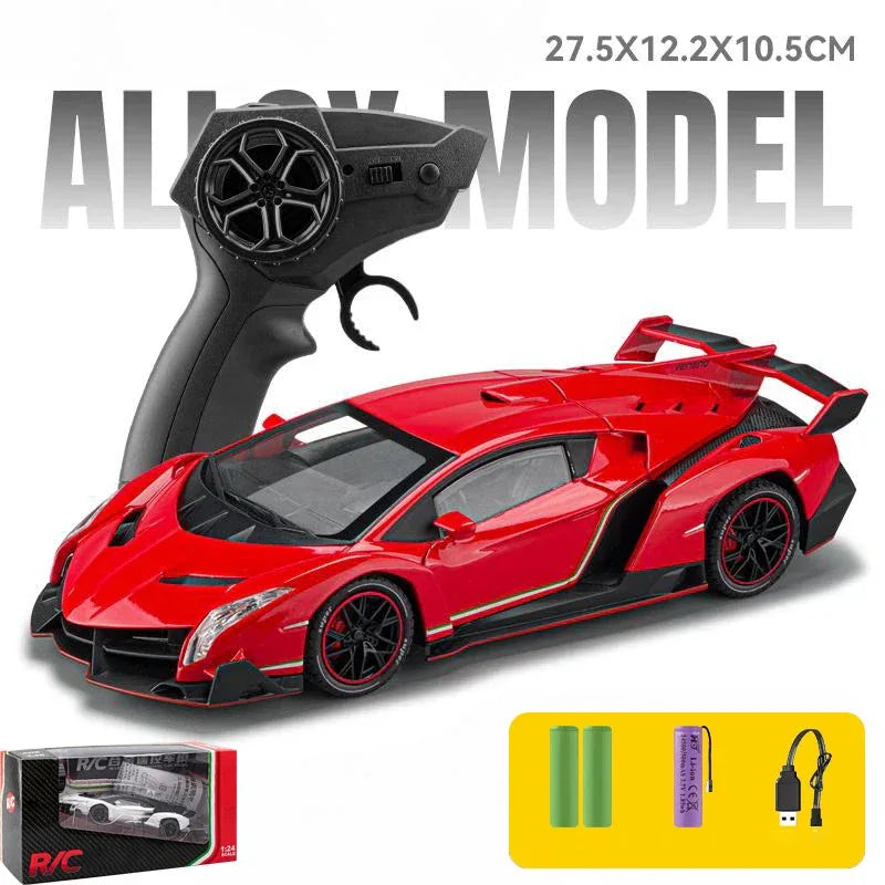 1 24 Scale Veneno RC Car Metal Diecast Remote Control With Sound And Light - ToylandEU