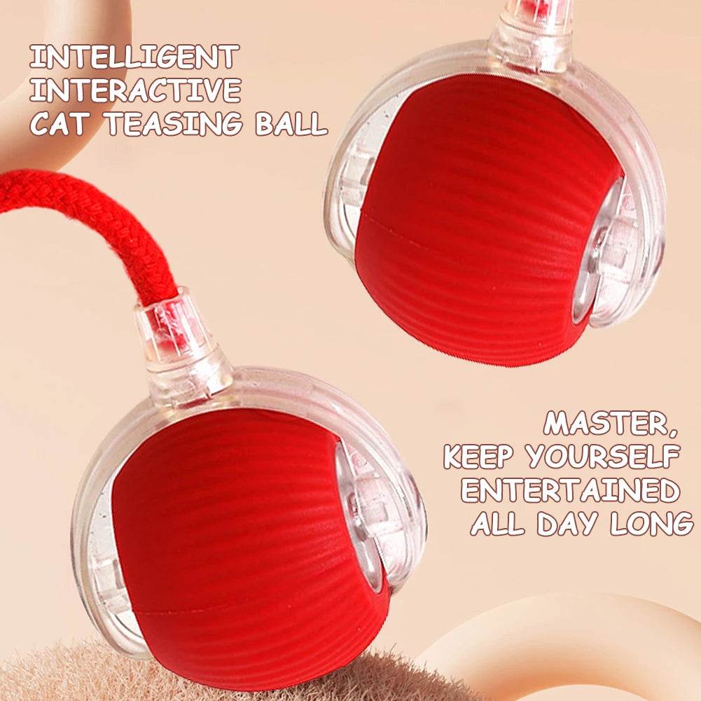 1/2PCS Cat Interactive Ball Toy Automatic Rolling Ball Rechargeable Pet Training Imitate Mouse - ToylandEU