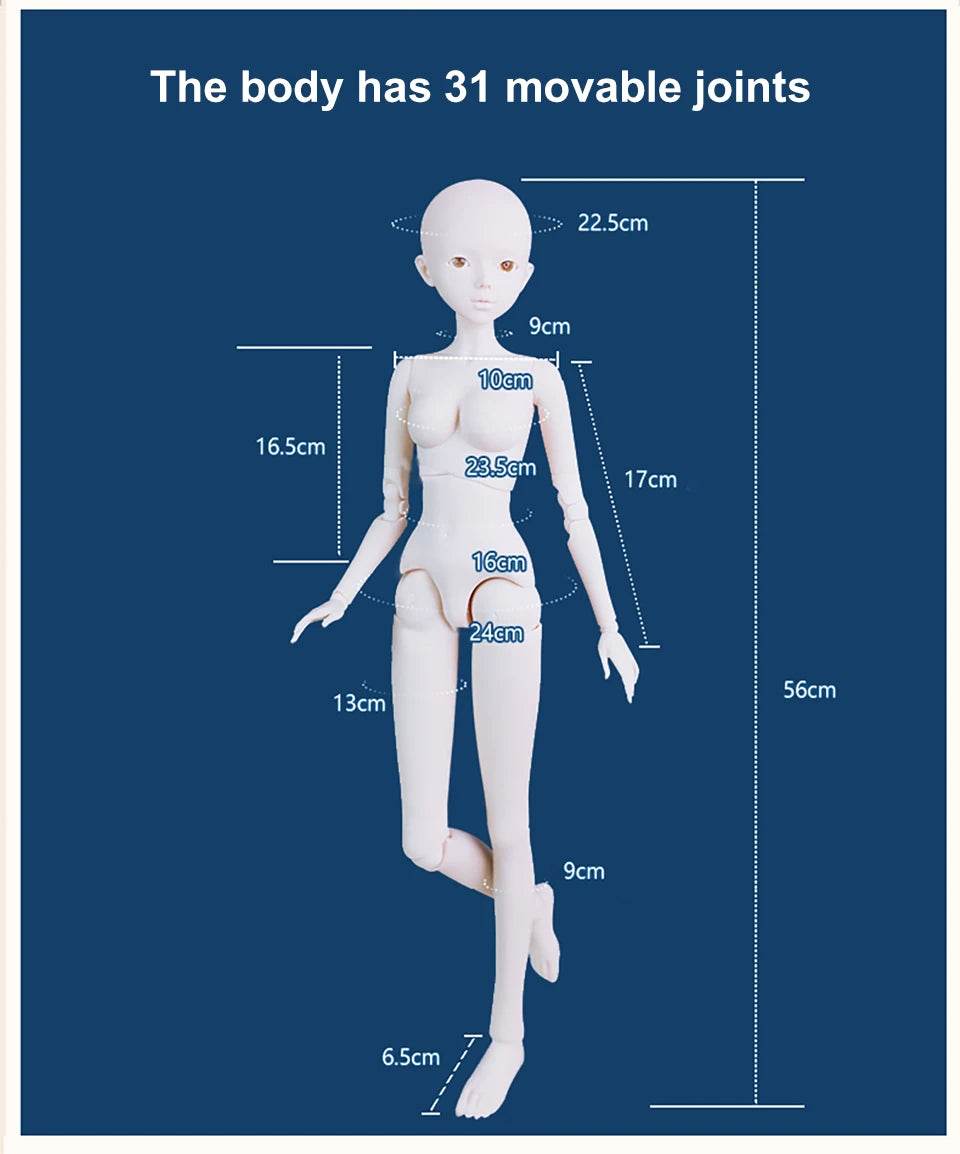 1/3 BJD Doll Designer Makeup Ball Jointed 60 CM Doll Gift - ToylandEU