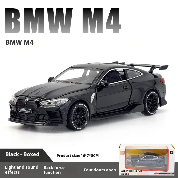 1:32 BMW M4 Coupe Die Cast Metal Model With Sound and Light Pull Back Toy - ToylandEU