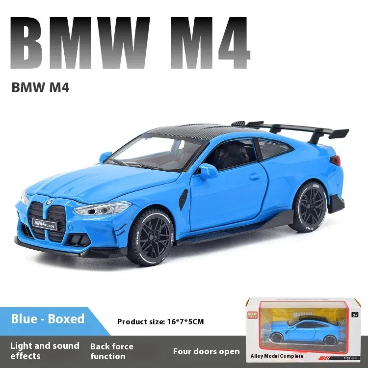 1:32 BMW M4 Coupe Die Cast Metal Model With Sound and Light Pull Back Toy - ToylandEU