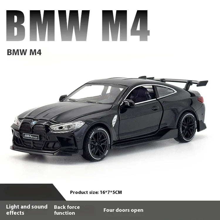 1:32 BMW M4 Coupe Die Cast Metal Model With Sound and Light Pull Back Toy - ToylandEU