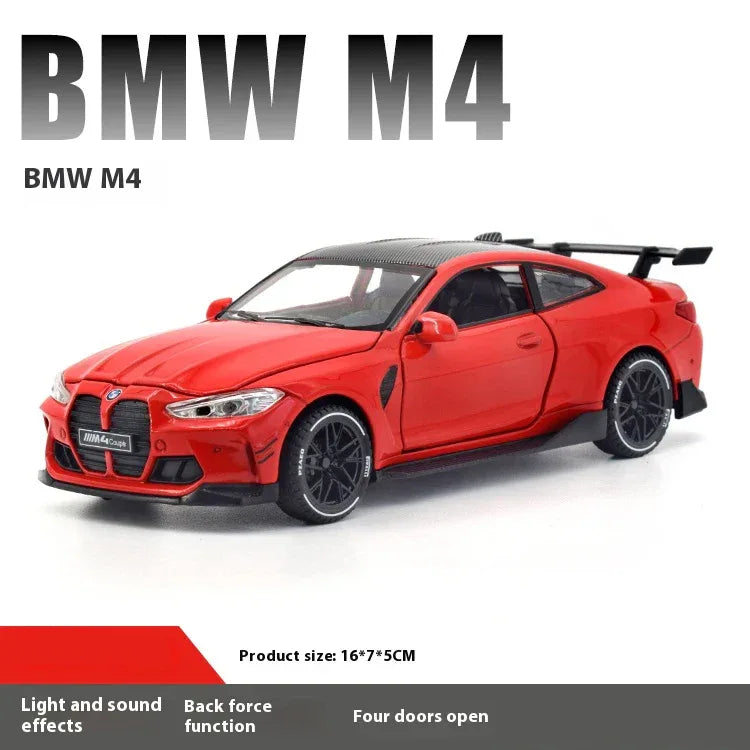 1:32 BMW M4 Coupe Die Cast Metal Model With Sound and Light Pull Back Toy - ToylandEU