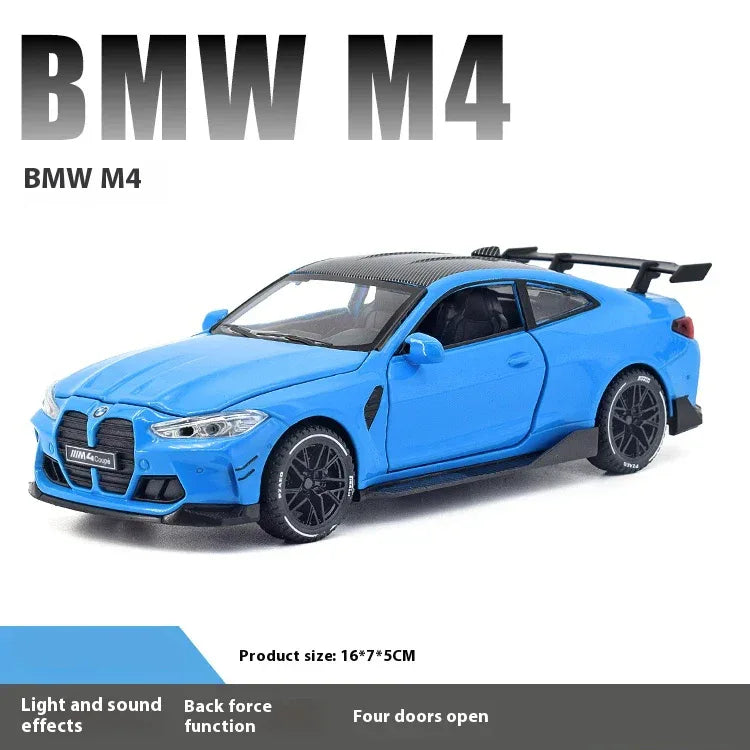 1:32 BMW M4 Coupe Die Cast Metal Model With Sound and Light Pull Back Toy - ToylandEU