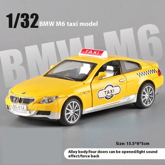 1:32 BMW M6 Taxi Diecast Car With Pull Back Action For Collectors - ToylandEU