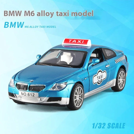 1:32 BMW M6 Taxi Diecast Car With Pull Back Action For Collectors - ToylandEU