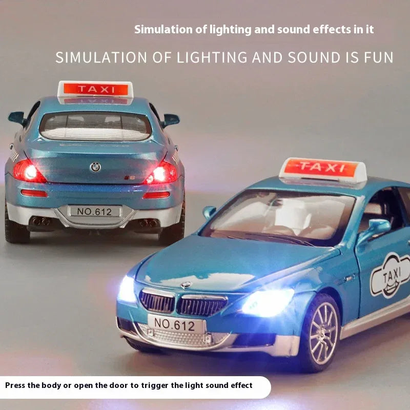 1:32 BMW M6 Taxi Diecast Car With Pull Back Action For Collectors - ToylandEU