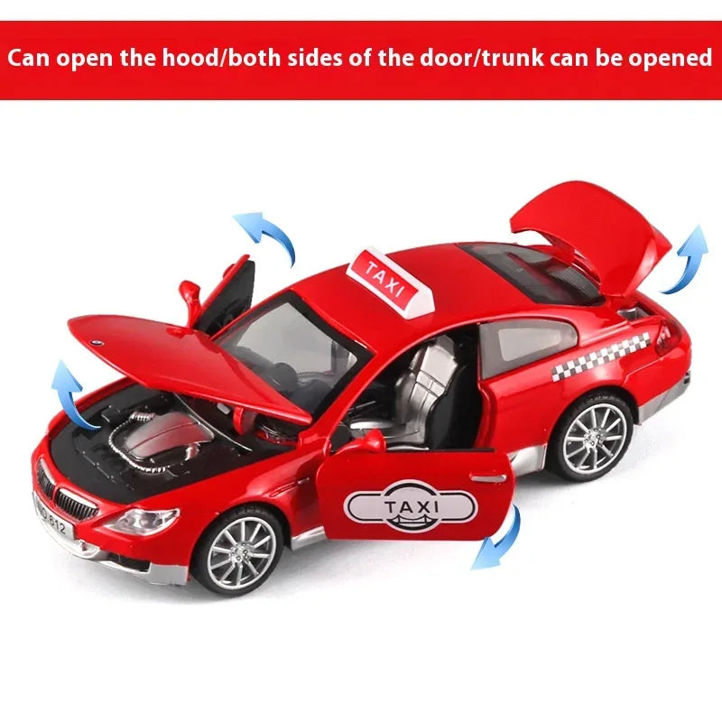 1:32 BMW M6 Taxi Diecast Car With Pull Back Action For Collectors - ToylandEU