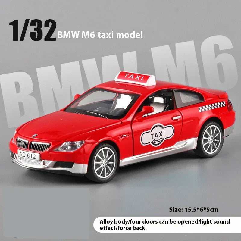 1:32 BMW M6 Taxi Diecast Car With Pull Back Action For Collectors - ToylandEU
