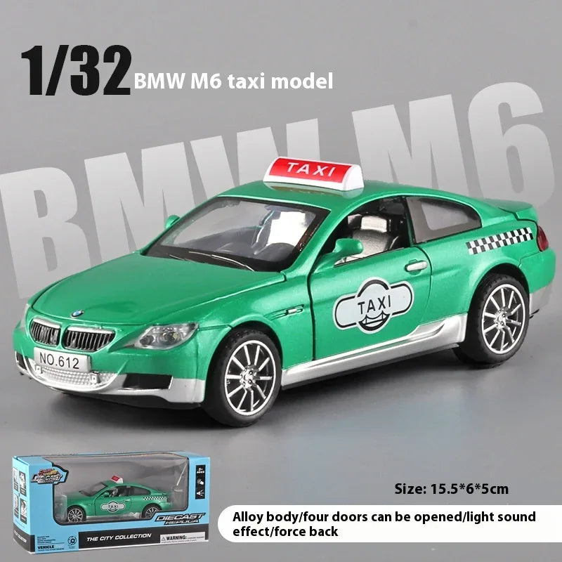 1:32 BMW M6 Taxi Diecast Car With Pull Back Action For Collectors - ToylandEU