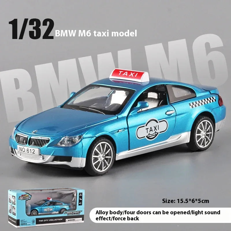1:32 BMW M6 Taxi Diecast Car With Pull Back Action For Collectors - ToylandEU