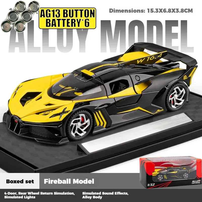 1:32 Bolide Alloy Diecast Sports Car With Sound And Light - ToylandEU