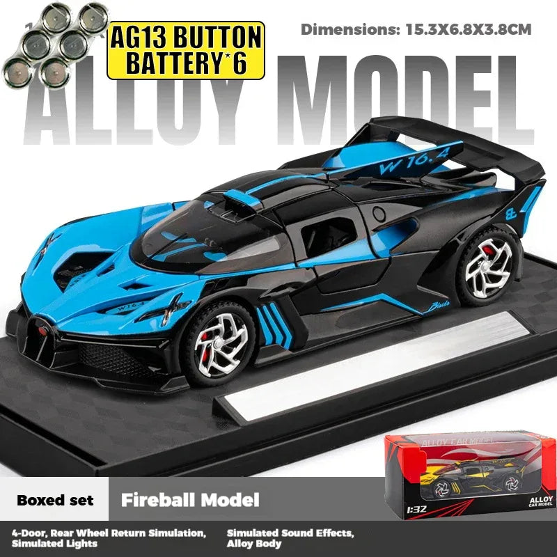 1:32 Bolide Alloy Diecast Sports Car With Sound And Light - ToylandEU