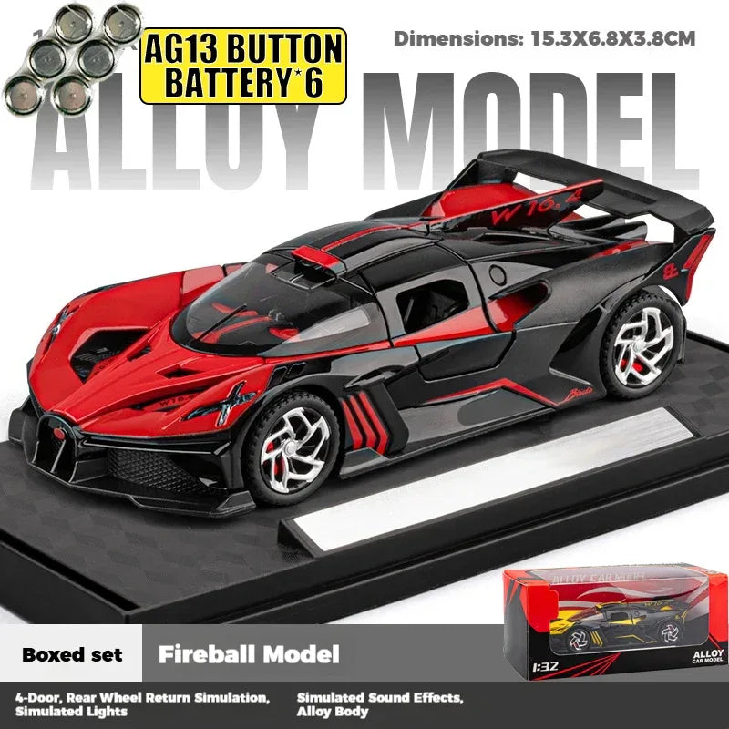1:32 Bolide Alloy Diecast Sports Car With Sound And Light - ToylandEU
