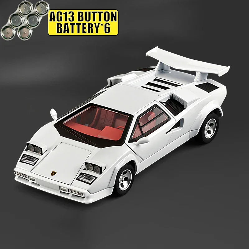 1:32 Countach LP500S Diecast Alloy Car Model With Sound Light Pull Back - ToylandEU