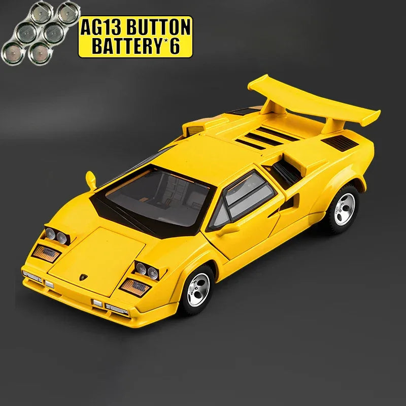 1:32 Countach LP500S Diecast Alloy Car Model With Sound Light Pull Back - ToylandEU