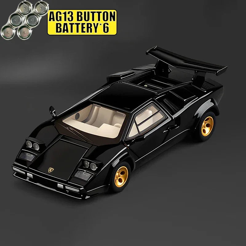 1:32 Countach LP500S Diecast Alloy Car Model With Sound Light Pull Back - ToylandEU