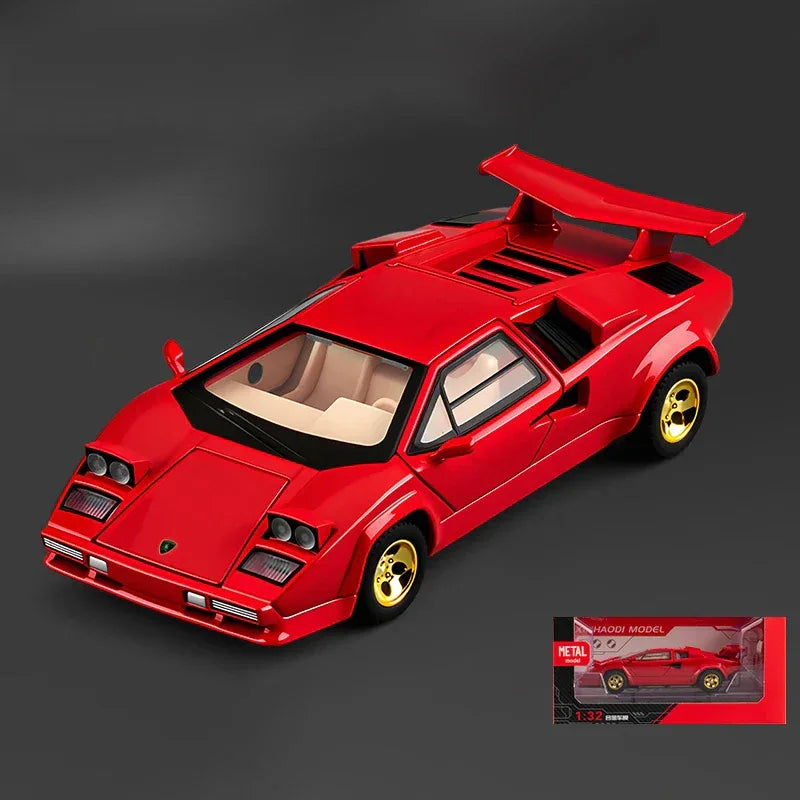 1:32 Countach LP500S Diecast Alloy Car Model With Sound Light Pull Back - ToylandEU
