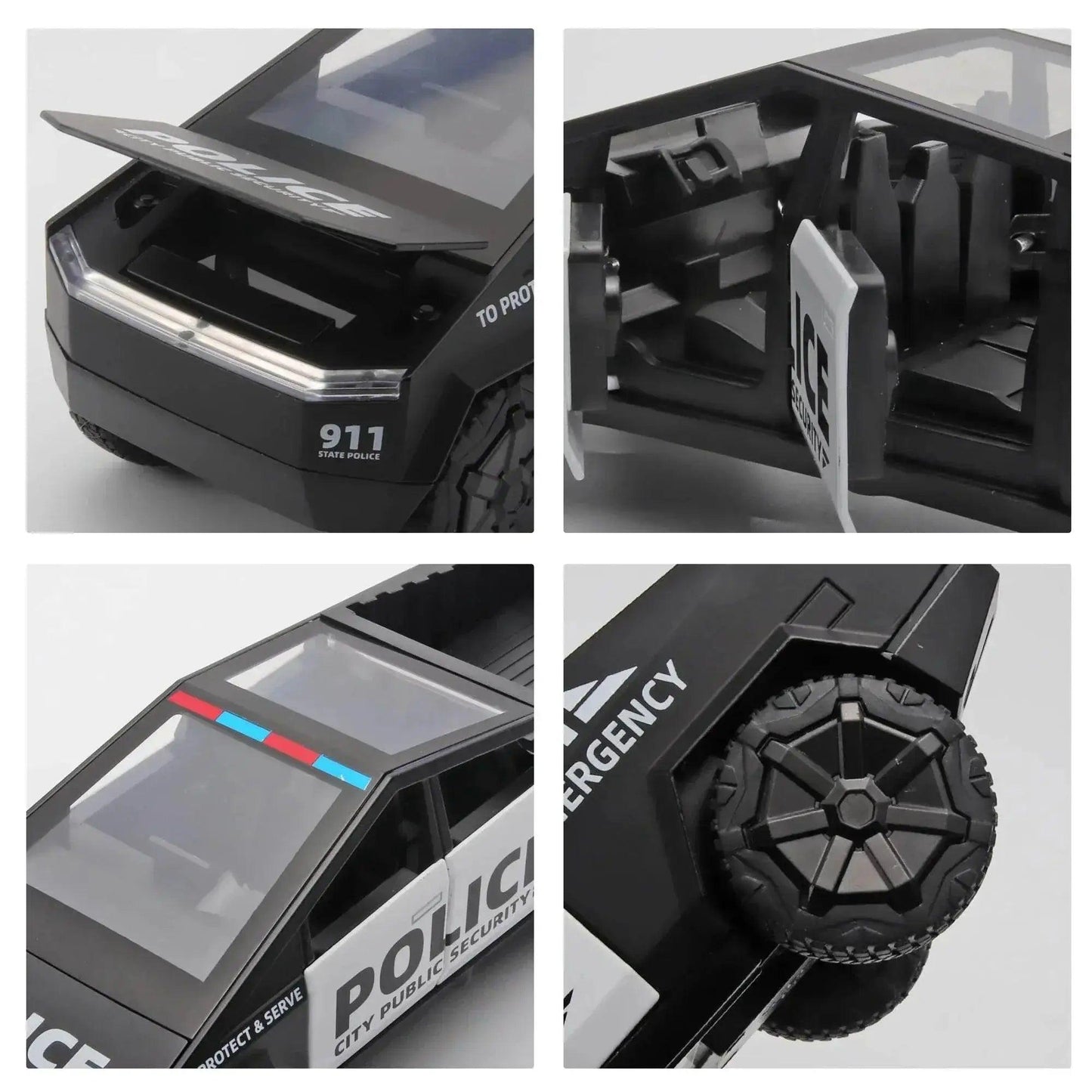  1:32 Cybertruck Police Truck Die-cast Model Car Toys -  ToylandEU™