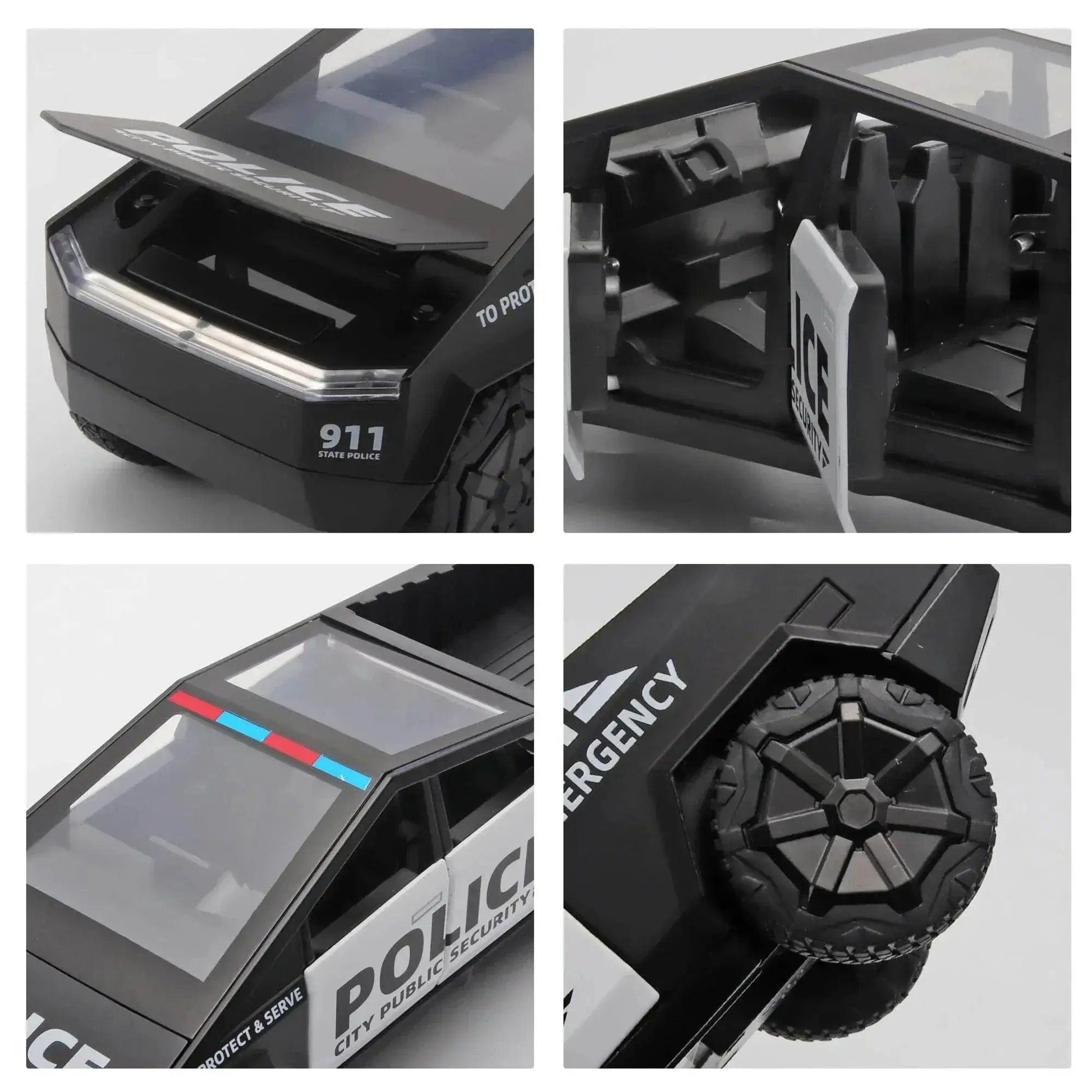  1:32 Cybertruck Police Truck Die-cast Model Car Toys -  ToylandEU™