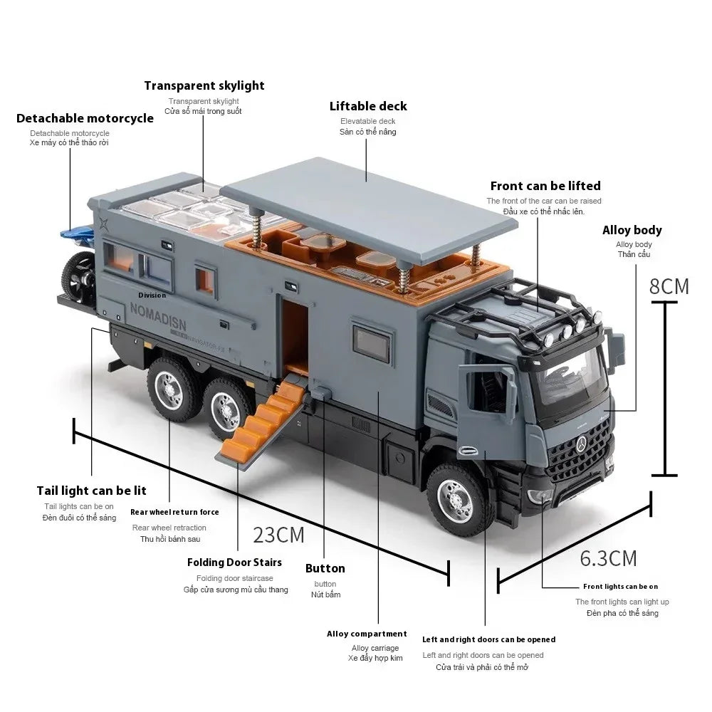 1:32 Diecast Benz Nomadism Off Road Alloy Camping RV Model - ToylandEU