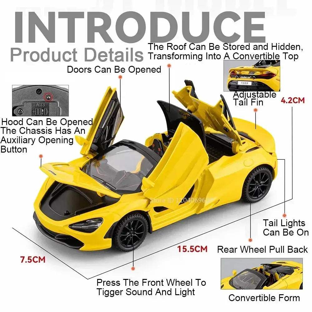 1:32 Diecast Car With Realistic Sound And Lights Doors Open - ToylandEU