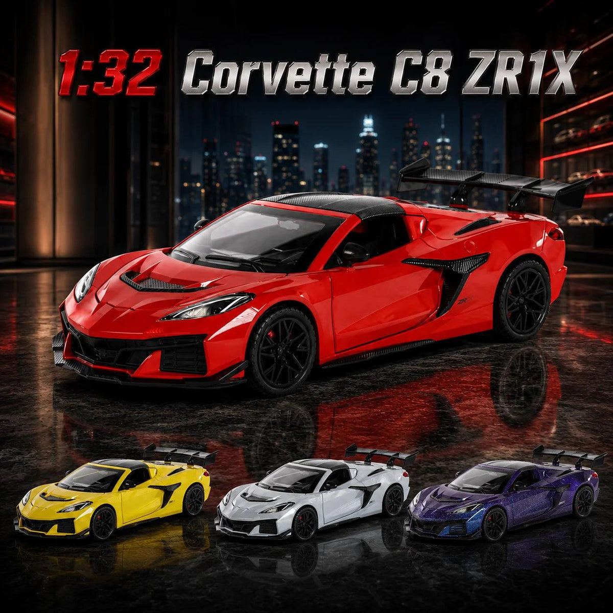 1:32 Diecast Corvette | Sound & Light | Toylandeu™