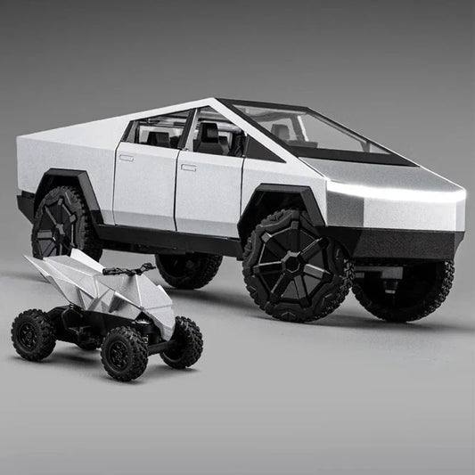 1:32 Diecast Cybertruck Offroad Alloy Car Pull Back Metal Model - ToylandEU