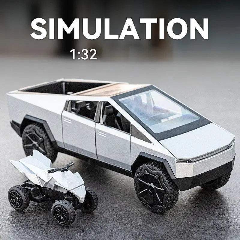 1:32 Diecast Cybertruck Offroad Alloy Car Pull Back Metal Model - ToylandEU