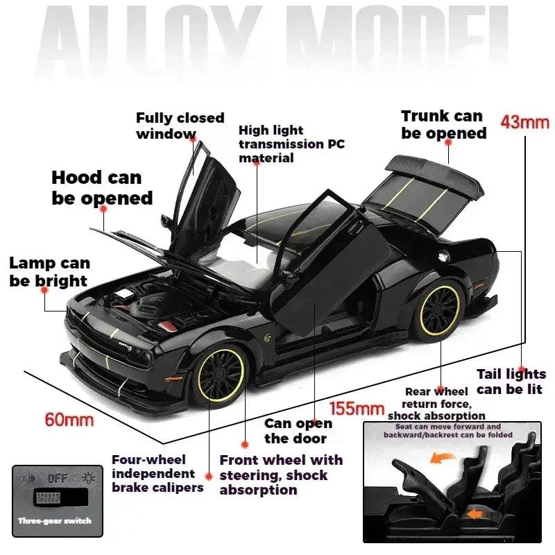  1:32 Diecast Dodge Challenger SRT Hellcat Sound -  ToylandEU™