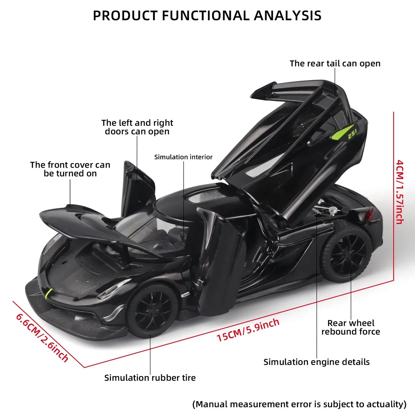 1:32 Diecast Jesko Supercar Model, Metal Alloy, Sound And Light - ToylandEU