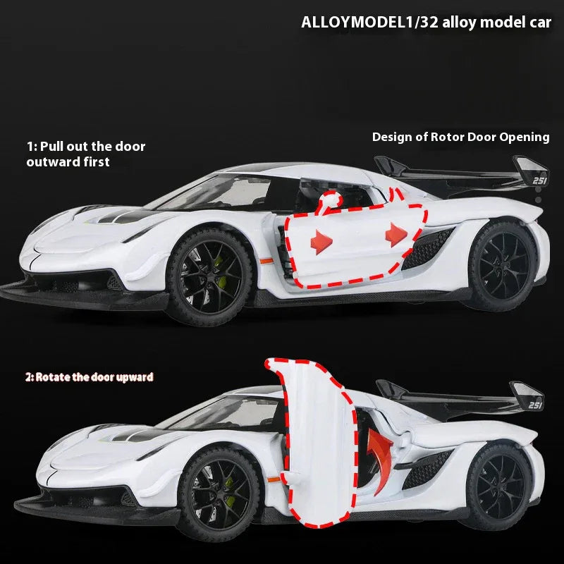 1:32 Diecast Jesko Supercar Model, Metal Alloy, Sound And Light - ToylandEU