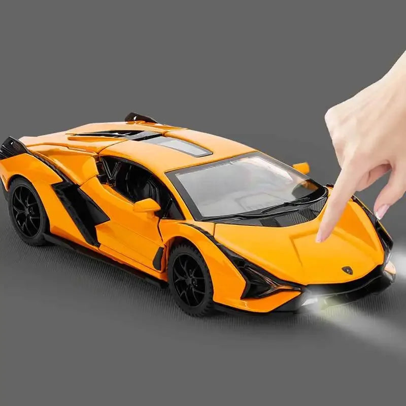 1:32 Diecast Metal Alloy Car Model With Sound And Light Pull-Back - ToylandEU