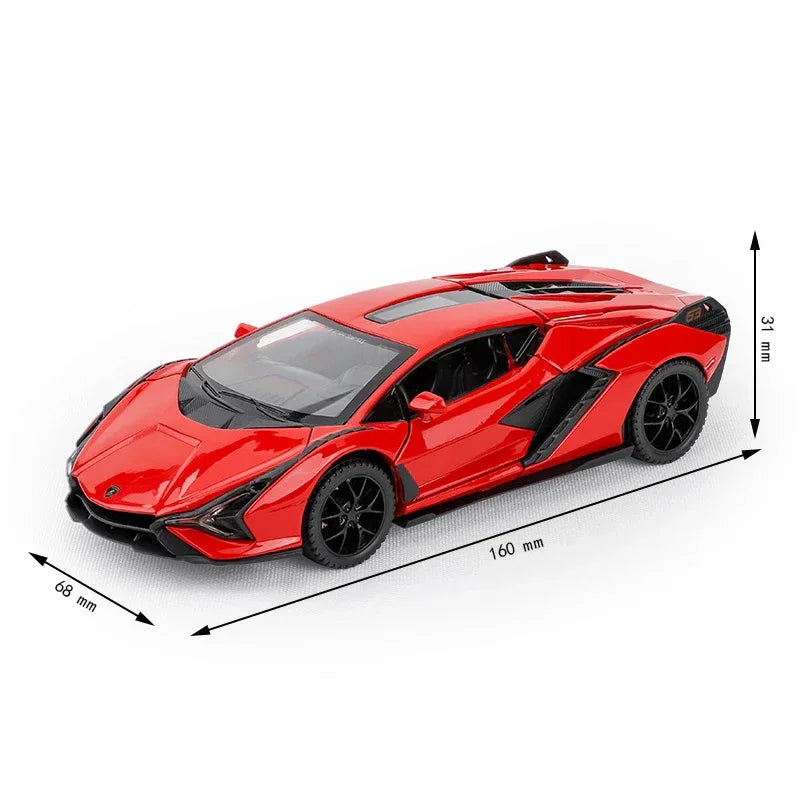 1:32 Diecast Metal Alloy Car Model With Sound And Light Pull-Back - ToylandEU