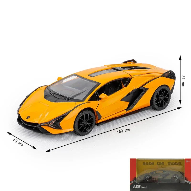 1:32 Diecast Metal Alloy Car Model With Sound And Light Pull-Back - ToylandEU
