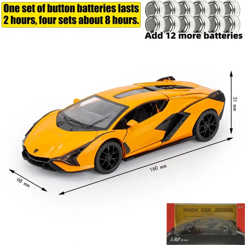 1:32 Diecast Metal Alloy Car Model With Sound And Light Pull-Back - ToylandEU