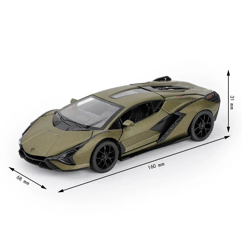 1:32 Diecast Metal Alloy Car Model With Sound And Light Pull-Back - ToylandEU