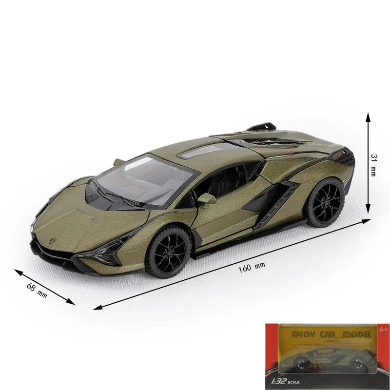 1:32 Diecast Metal Alloy Car Model With Sound And Light Pull-Back - ToylandEU