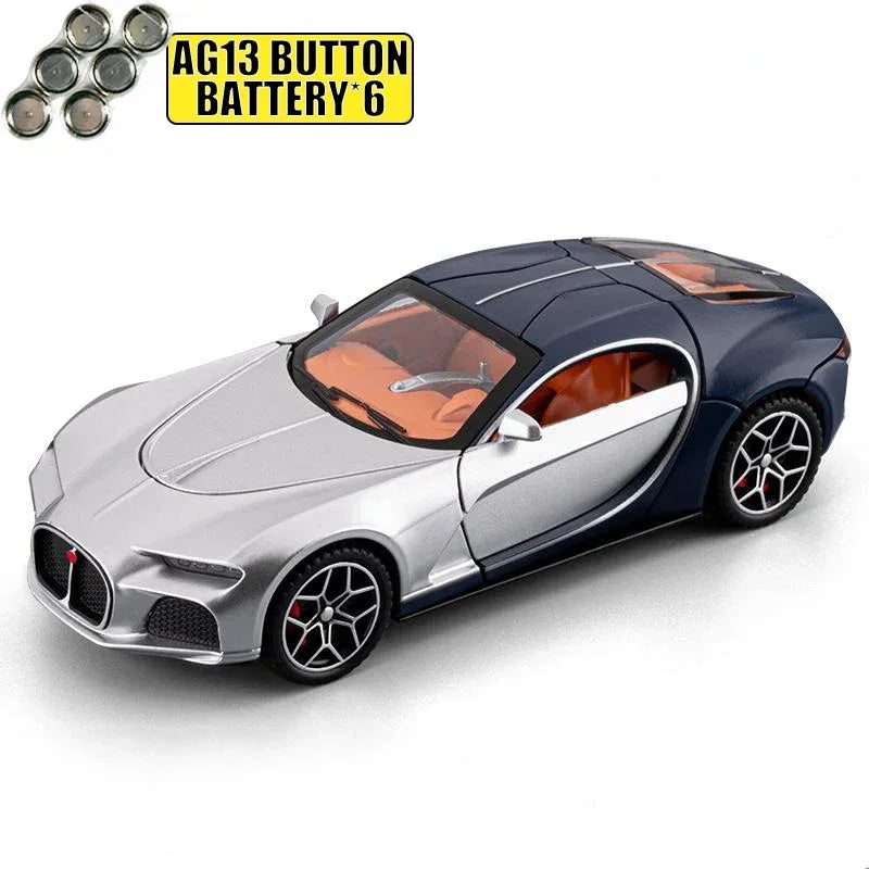 1:32 Diecast Metal Car Model With Pull Back, Sound And Light, Atlantic Supercar - ToylandEU