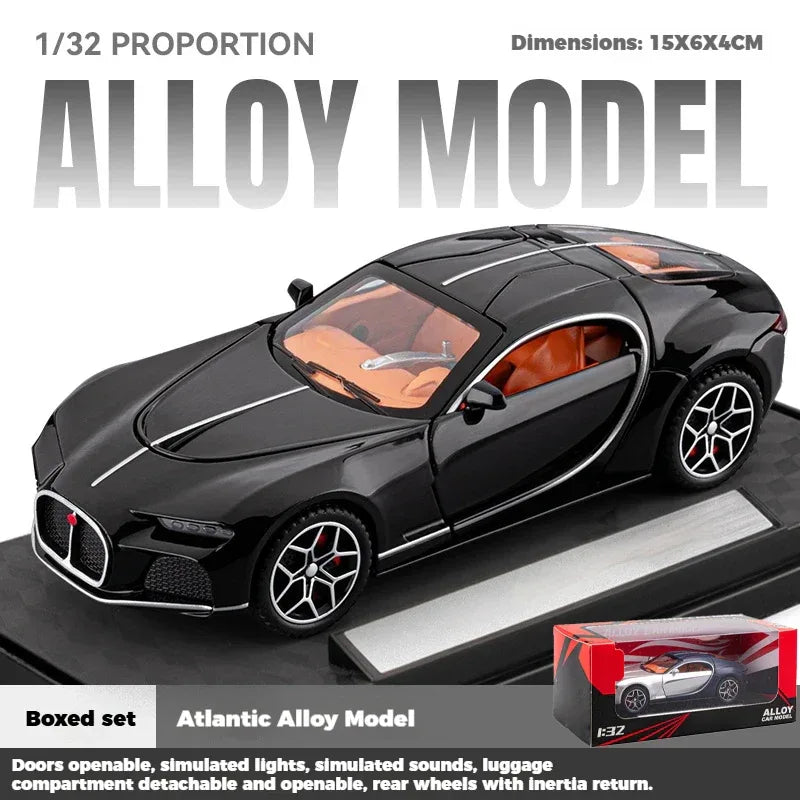 1:32 Diecast Metal Car Model With Pull Back, Sound And Light, Atlantic Supercar - ToylandEU